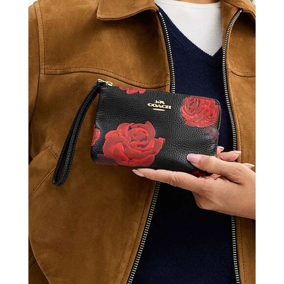 Coach wristlet with red flowers - Picture 2 of 2